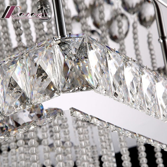 Modern Simple Square Crystal Ceiling Lamp for Living Room