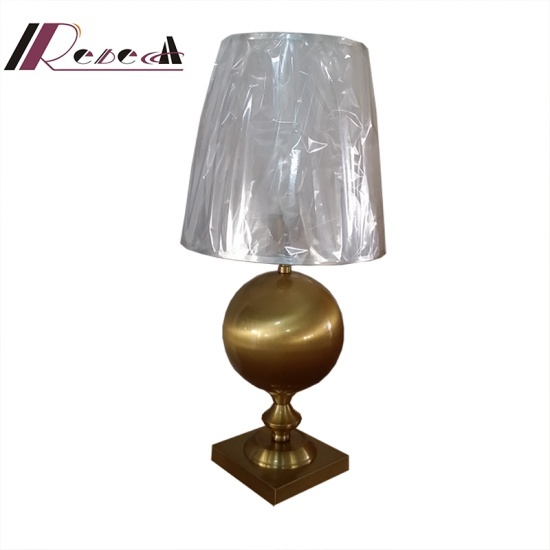 E27 Antique Copper Iron Round Table Lamp for Hospitality