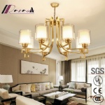 Modern Brass Chandelier LED Pendant Lamp for Living Room