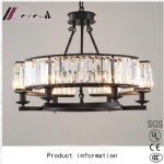 Crystal Chandelier Living Room Lamp Iron Art Pendant Lamp