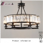 Crystal Chandelier Living Room Lamp Iron Art Pendant Lamp