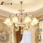 Crystal Sweet Zinc Alloy Atmosphere Candle Chandelier for Bedroom