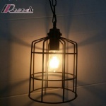 Modern Iron Matt Black Birdcage Pendant Light for Bar